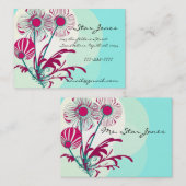 Floral Carte de visite - Rasberry Blue Sherbert (Devant / Derrière)