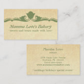 Floral Carte de visite, Vert (Devant / Derrière)