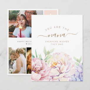 Floral Carte photo personnalisé pour Nana