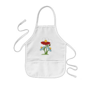 Floral cartoon tuinbouw of keukenschort-kind kinder schort