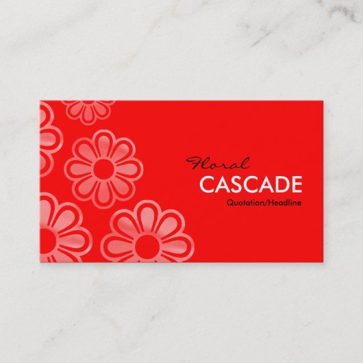 Floral Cascade - Rood Visitekaartje (Voorkant)