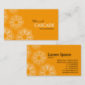 Floral Cascade - Sinaasappel Visitekaartje (Voorkant / Achterkant)