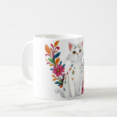 Floral Cat Koffiemok (Voorkant links)