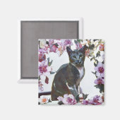Floral Cat Magneet (Voorkant / Achterkant)