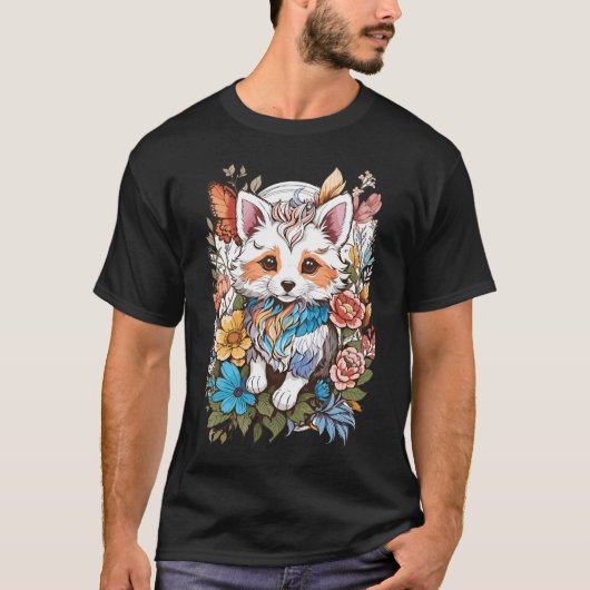 Floral Cat T-shirt (Voorkant)