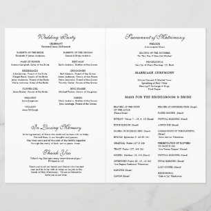Floral catholique programme de mariage de masse