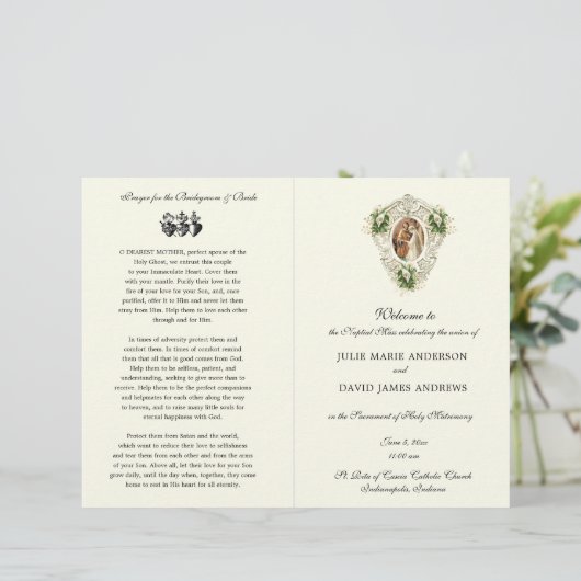Floral catholique Programme de mariage de masse la (Debout devant)