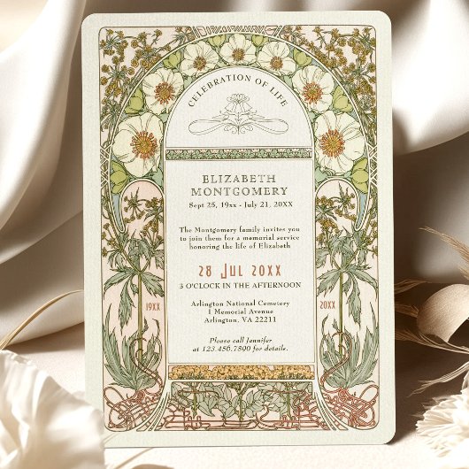 Floral Celebration of Life by Alphonse Mucha Kaart