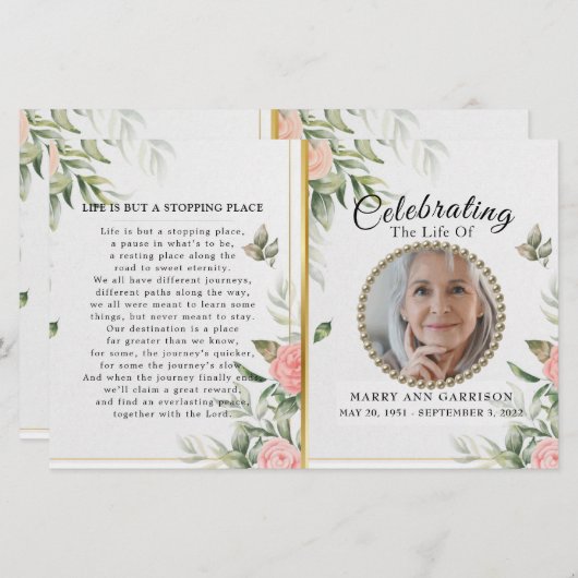 Floral Celebration of Life Programme (Voorkant / Achterkant)