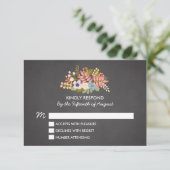 FLORAL CHALKBOARD | AFBEELDING VAN RSVP KAARTJE (Staand voorkant)