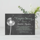Floral Chalkboard Couple's Shower Invite (munt) Kaart (Staand voorkant)