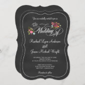 Floral Chalkboard Mariage rustique Invitations (Devant / Derrière)