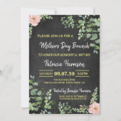 Floral Chalkboard Moederdag Brunch Uitnodiging (Voorkant)