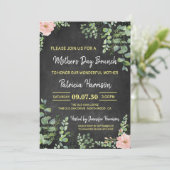 Floral Chalkboard Moederdag Brunch Uitnodiging (Staand voorkant)