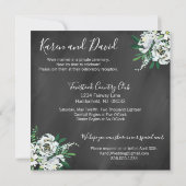 Floral Chalkboard Typography Post Wedding Party Kaart (Achterkant)