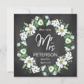 Floral Chalkboard Typography Post Wedding Party Kaart (Voorkant)