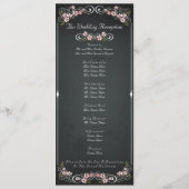 Floral Chalkboard Vintage Gras Programme de mariag (Dos)