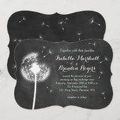 Floral Chalkboard Wedding Invitation (Munt) Kaart (Voorkant / Achterkant)
