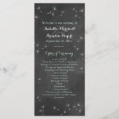 Floral Chalkboard Wedding Programme (menthe) (Devant)