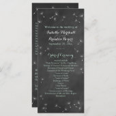 Floral Chalkboard Wedding Programme (mint) Programma (Voorkant / Achterkant)