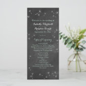Floral Chalkboard Wedding Programme (mint) Programma (Staand voorkant)