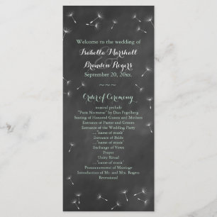 Floral Chalkboard Wedding Programme (mint) Programma