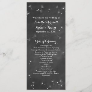 Floral Chalkboard Wedding Programme Programma