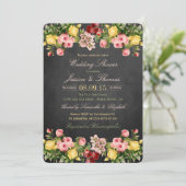  Floral Chalkboard Wedding Shower Kaart (Staand voorkant)