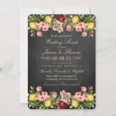  Floral Chalkboard Wedding Shower Kaart (Voorkant)