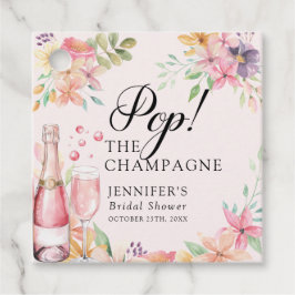  Floral Champagne | Bridal Shower Brunch Bedankjes Labels