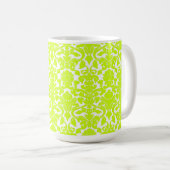   Floral Chartreuse Damask Mok (Voorkant rechts)