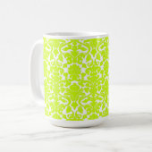   Floral Chartreuse Damask Mok (Voorkant links)