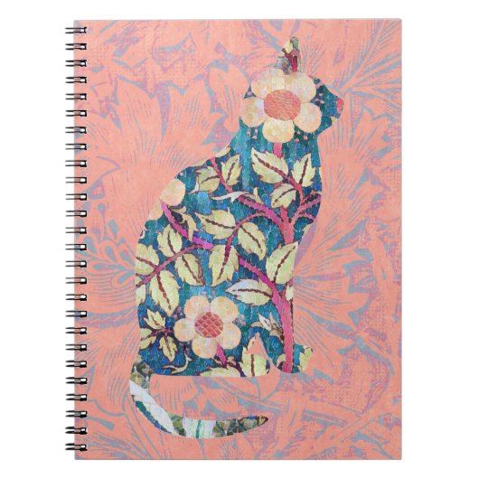 Floral Chat Art Silhouette Carnet Journal (Devant)