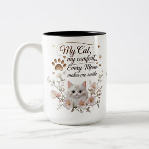 Floral Chat Maman Mug - Chaque Meow Me Fait Sourir