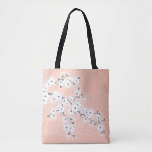 Floral Cherry Blosbezem Grey Roos Gold Draagtas