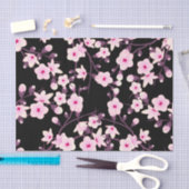 Floral Cherry Blosbezroze Black Tissuepapier (Craft)