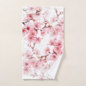 Floral Cherry Blosbezroze White Bad Handdoek (Handdoek)