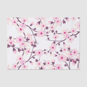 Floral Cherry Blosbezroze White Tissuepapier