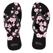 Floral Cherry Blossingroze Monogram Teenslippers (Voetbed)