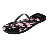 Floral Cherry Blossingroze Monogram Teenslippers (Schuin)