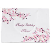 Floral Cherry Blossom Birthday Groot Cadeauzakje (Voorkant)