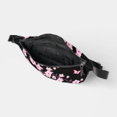 Floral Cherry Blossom Black Roze Monogram Heuptasje (Open)