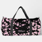Floral Cherry Blossom Black Roze Monogram Plunjezak (Voorkant)