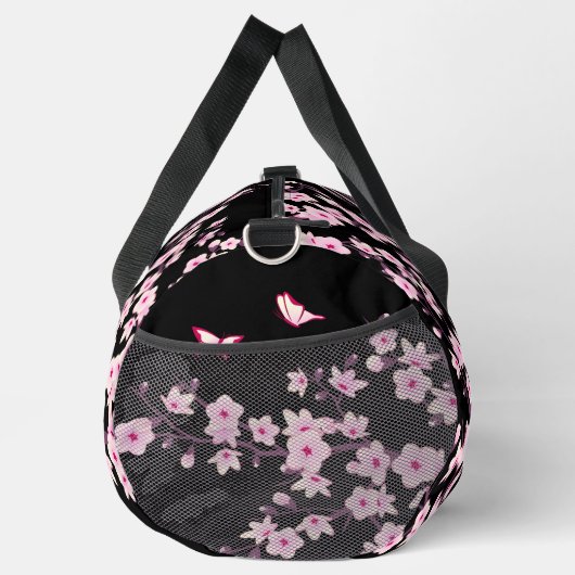 Floral Cherry Blossom Black Roze Monogram Plunjezak (Rechts)