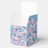 Floral Cherry Blossom Blue Glitter Bedankdoosjes (Geopend)