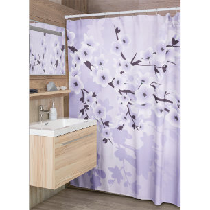 Floral Cherry Blossom Classic Paars Douchegordijn
