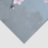 Floral Cherry Blossom Dusty Pink Blue Tissuepapier (Detail)
