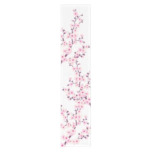 Floral Cherry Blossom Korte Tafelloper (Voorkant)