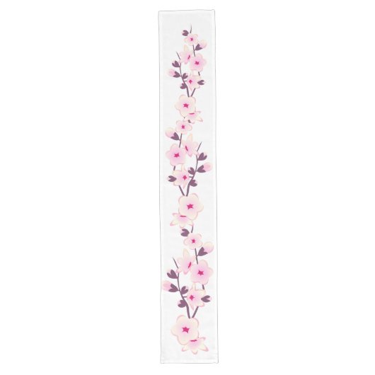 Floral Cherry Blossom Lange Tafelloper (Voorkant)