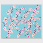 Floral Cherry Blossom Pattern Cadeaupapier (Vlak)